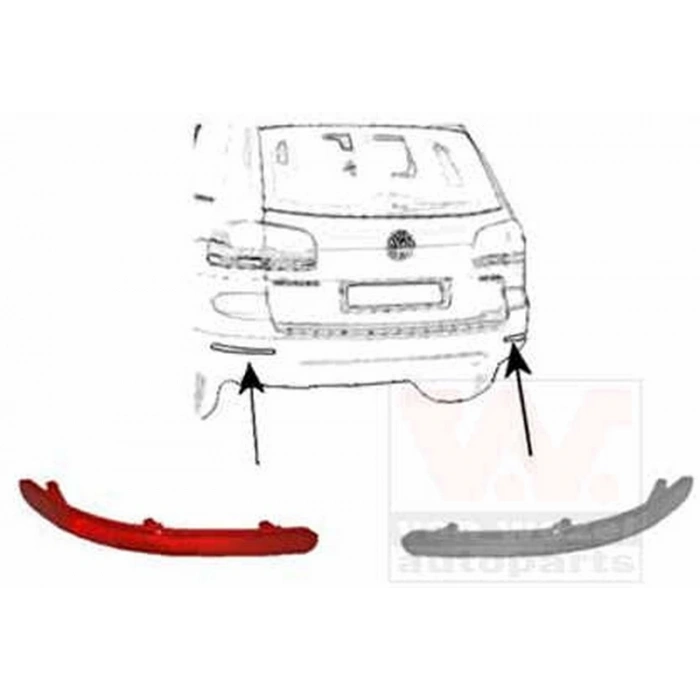 Volkswagen Touareg 2002 2010 Tampon Reflektörü Arka Sol  (Oem No:7L6945105A)