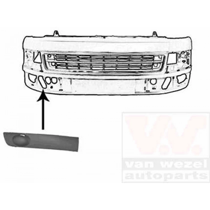 Volkswagen T5,5 2010 2015 Sis Far Kapağı Sağ Sıssız Sıyah (Oem No:7E0807490)
