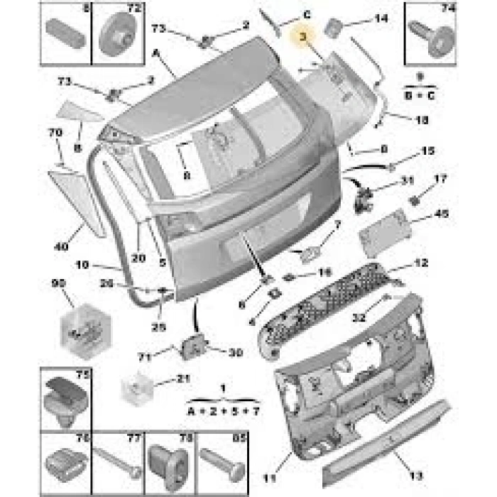Arka Bagaj Camı Psa 3008 B.M 2016- (Oem No: 9810847480)