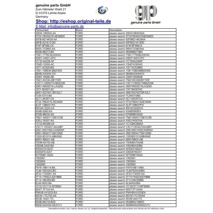 Arka Kapı Dösemesı Sağ Ford Transıt V184 Bm 01- (Oem No: Yc15 B45220 Aezu39)