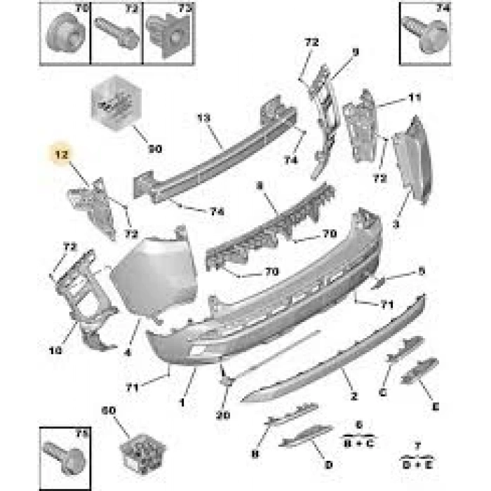 Arka Tampon Baglantı Ayak Psa 3008 Bm 2016- (Oem No: 9810591580)