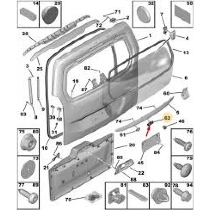 Bagaj Açma Dügmesı Psa Rıfter / Partner B.M 2018- (Oem No: 98114453Xt)