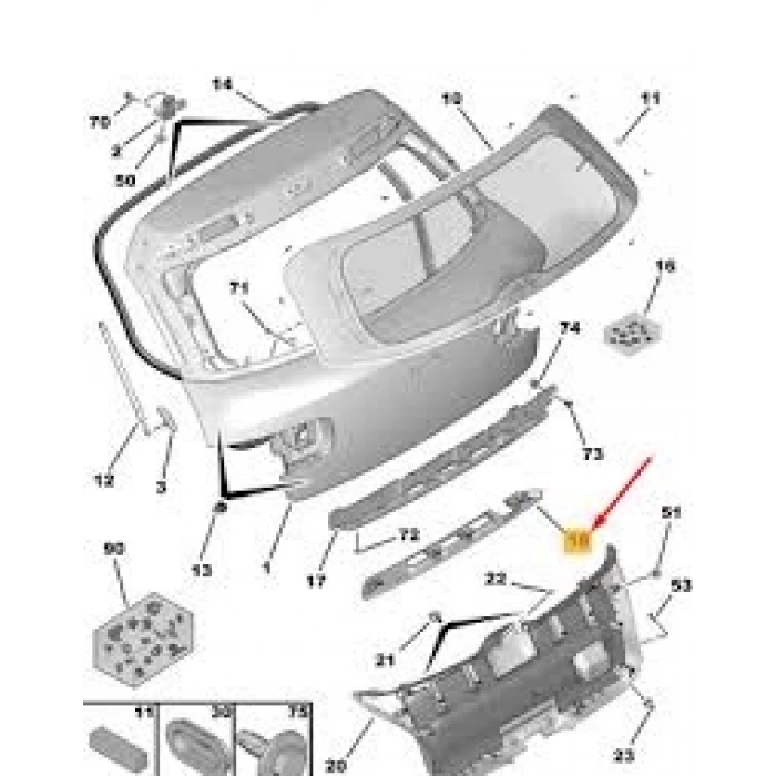 Bagaj Plakalık Cıtası Psa C4 Cactus B.M 16- (Oem No: 98243597Xt)