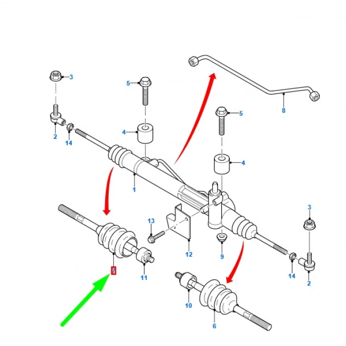 Direksiyon Körük Sağ Kısa Ford Transıt V184 Bm 01- (Oem No: Yc15 3K661 Ba)