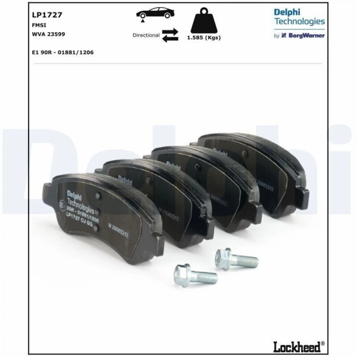 Fren Balatası Ön 14Inch Fren Sıstemı İçin Opel Crossland X Partner Tepee / 207/208/301 Bm 17- (Oem No: 1679993980)