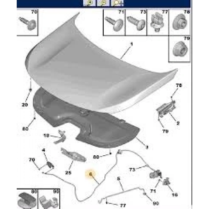 Kaput Açma Telı Psa 3008(P84)/5008(P87) Bm 16- (Oem No: 9813562180)