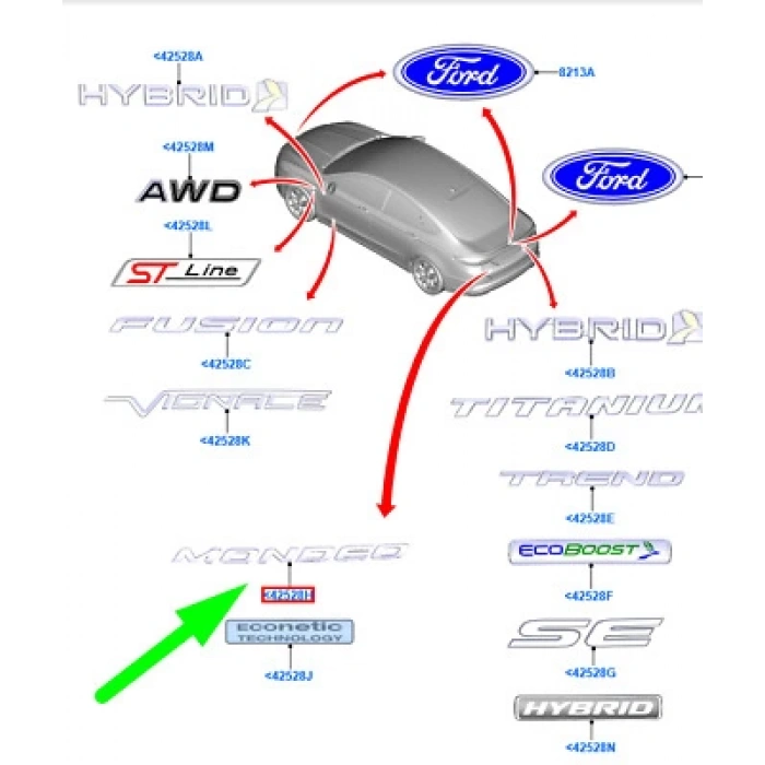 Kımlık Plakası Ford Mondeo Bm 15- (Oem No: Ds73 42528 Ba)