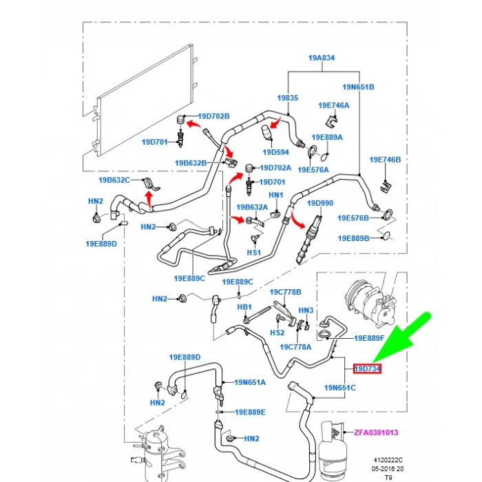 Klima  Borusu Komple Ford Transıt V347 Bm 06- (Oem No: 6C11 19D850 Ee)