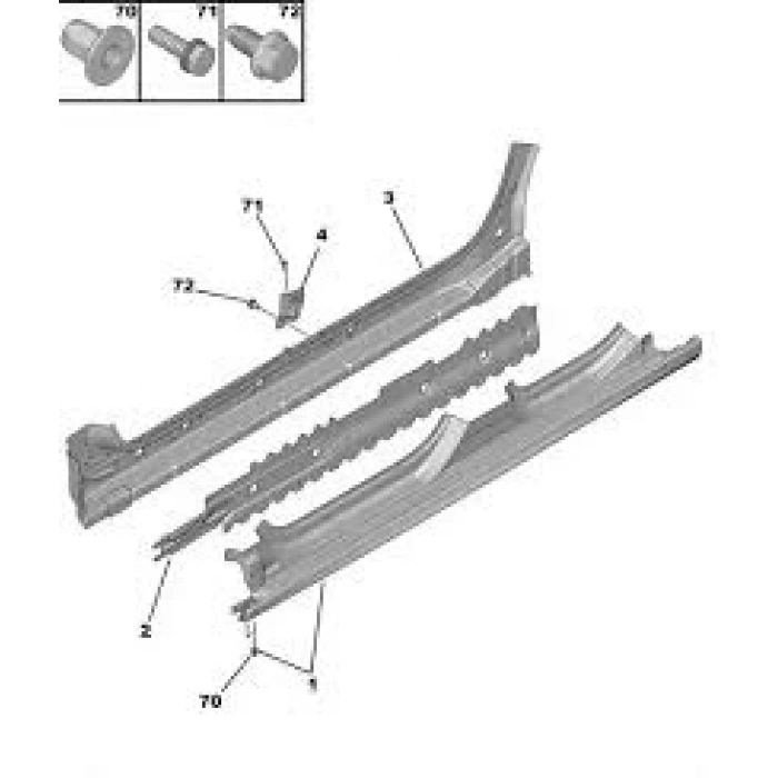 Marşpiyel  Etek Sacı Sol Psa 301 B.M 2012- (Oem No: 1608395880)