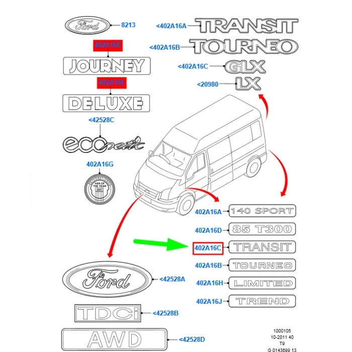Ön Kapı Transıt Arma Sol Ford Transıt V347 Bm 06- (Oem No: 6C16 V20979 Ab)