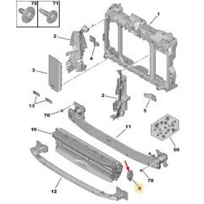 Ön Tampon Havalan Motoru Psa 508 / Ds5 B.M 2012- (Oem No: 1606601280)