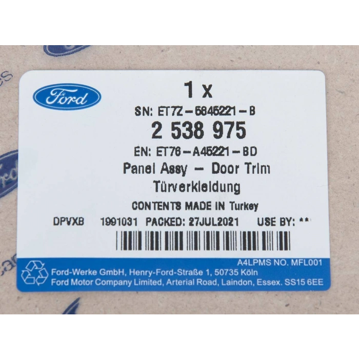 Panel Komple - Kapı Trımı Ford B-460 Transıt Courıer Bm 14- (Oem No: Et76 A45221 Bd)