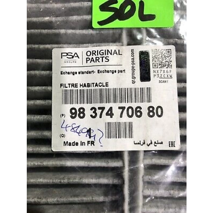 Polen Filtresi Psa 308 (P5) B.M 2021- (Oem No: 9837470680)