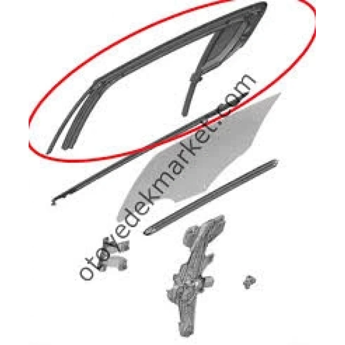 Sağ Arka Cam Çerçeve Fıtılı Camlı Psa 308 (P5) B.M 2021- (Oem No: 9835514180)