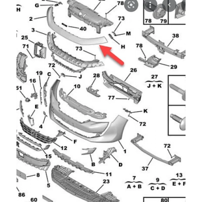 Tampon Baglantısı Ön Psa 508 (R8) B.M 20- (Oem No: 9816124380)