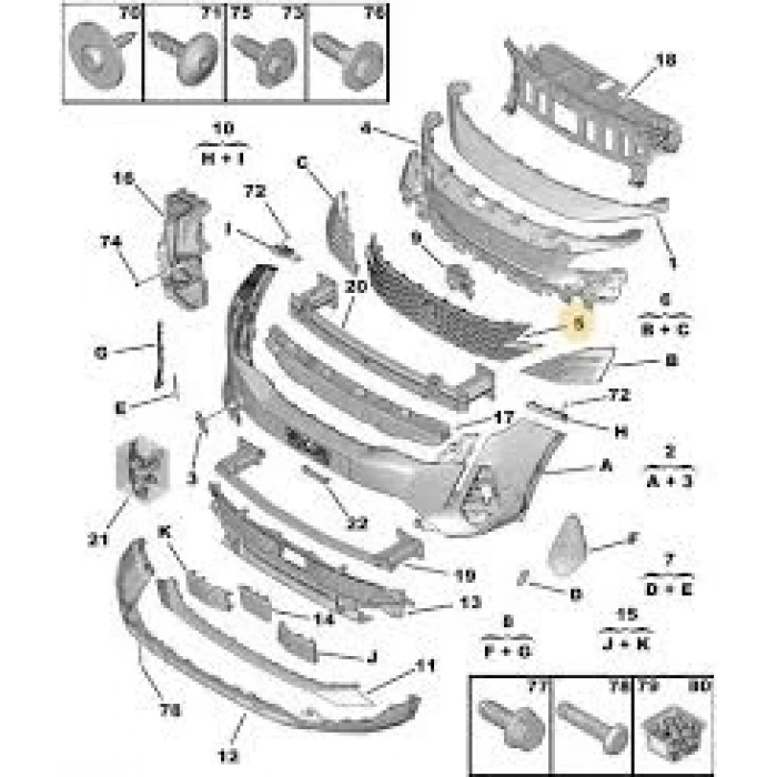 Panjur Ön Psa 3008/5008 B.M 2016- (Oem No: 98367693Tn)