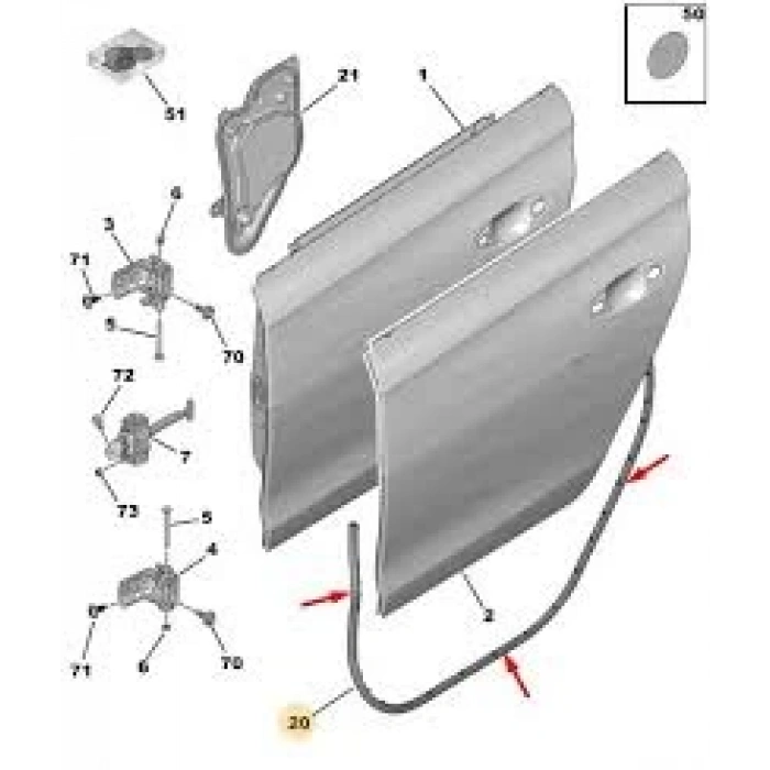 Kapı Lastıgı Psa 508 B.M 2019- (Oem No: 9813386080)