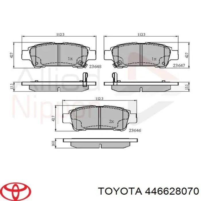 Fren Balatası Arka . Japon Avensis Verso (M2) 2.0:2.4 01-09 (Oem No: 04466-28070)
