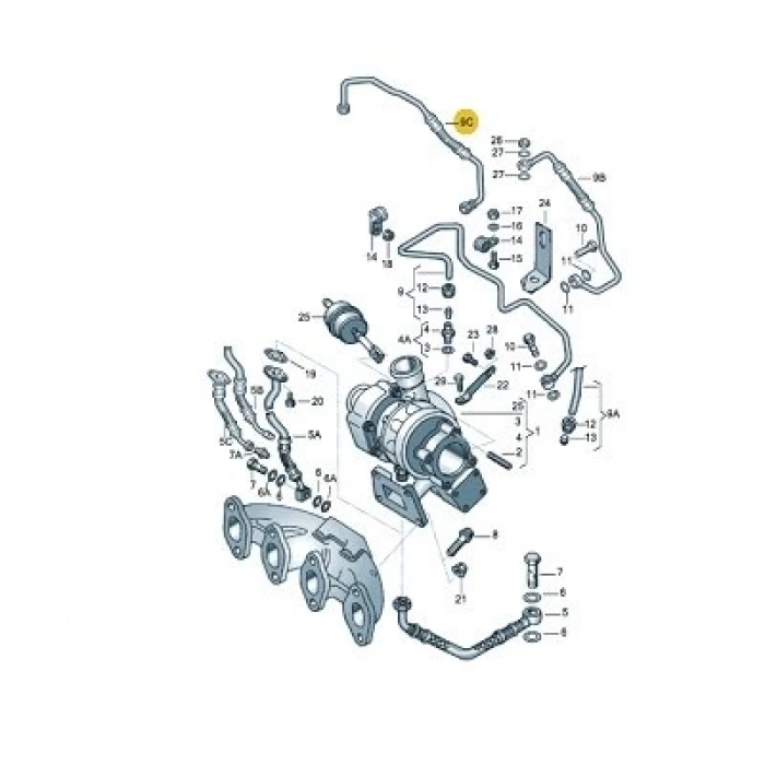 Egr Borusu Vw Polo-Cordoba-Ibıza-Fabıa Bnv-Bnm 1,4 Tdı 01-10 (Oem No: 045145771K)
