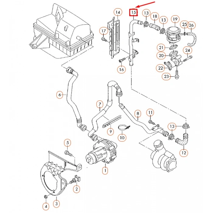 Radyatör Su Hortumu Demır Vw Passat-A4-Superb Awt 1,8 T 01- (Oem No: 06B133607N)