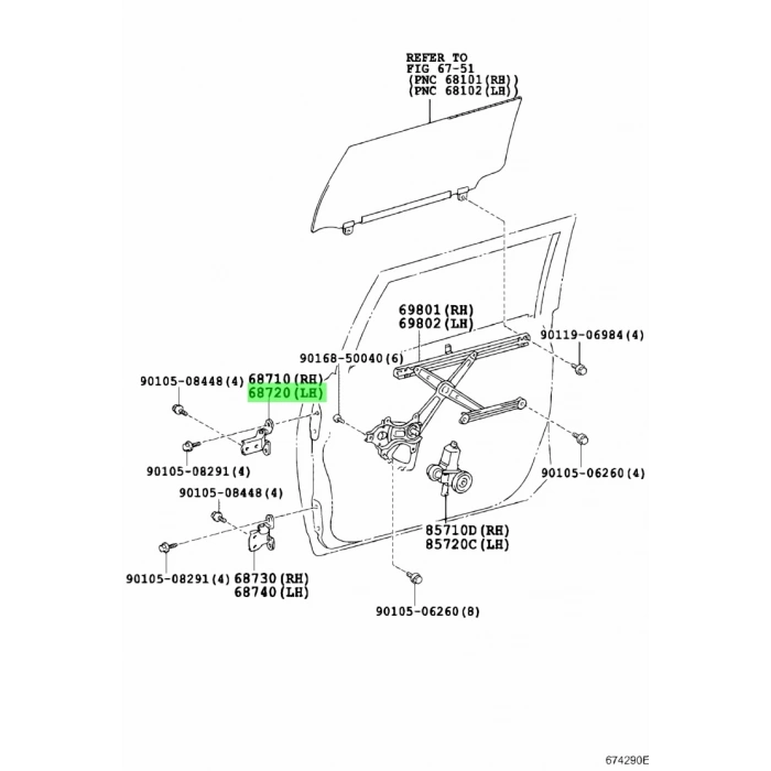 Menteşe Kapı Corolla Ae101 Ön Üst Lh Toyota Corolla (Oem No: 1001Mnk2093436)