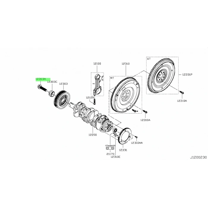 Civata Krank Mili Qashqaı 14Sonrası  / 1.6 R9M / X-Traıl (Oem No: 1230900Q0H)