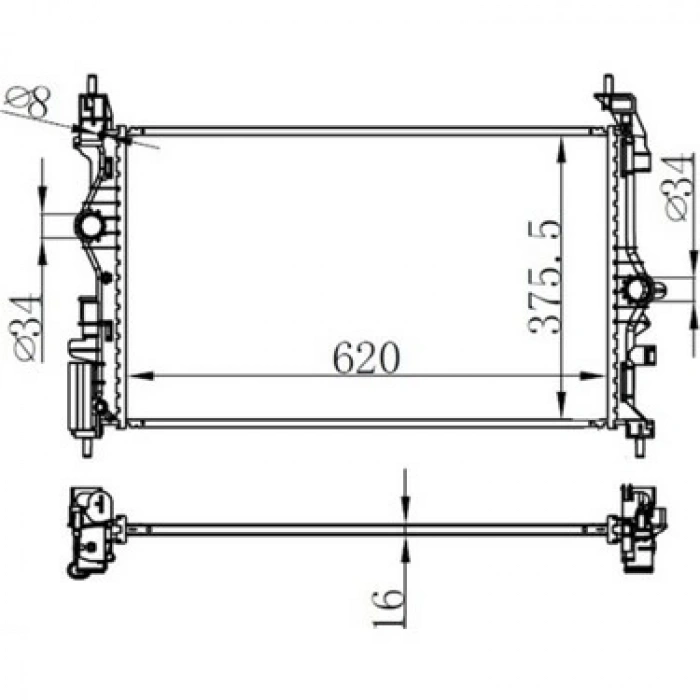 Radyatör Su Corsa E 14Sonrası / Adam 14Sonrası / 1.0-1.3 Cdtı-1.4-1.6 M-T Brazıng (Oem No: 1300361)