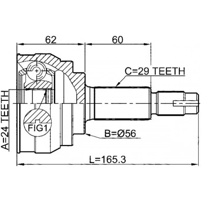 Aks Kafası Juke 11-16 Benz 24X29 Dış Manuel None (Oem No: 1318Aks3010001)