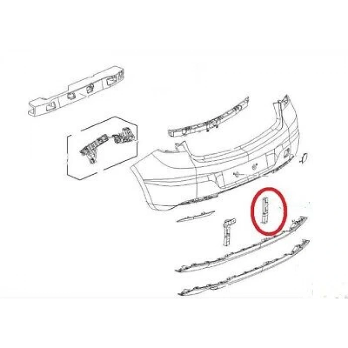 Tampon Braketi Arka Sağ Opel Astra K Bm 16- (Oem No: 13425527)