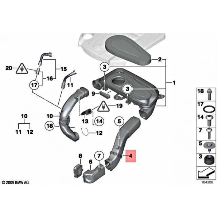 Hava Fıltre Hortumu Bmw F07-F10-F10 Lcı-F11-F11 Lcı-F01-F02 N47N-N57N 10-17 (Oem No: 13717811597)