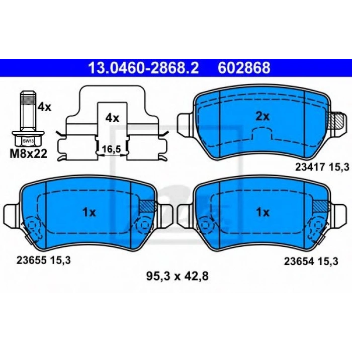 Fren Balatası Arka Arka Opel Zafıra B Bm 05- (Oem No: 1605128)