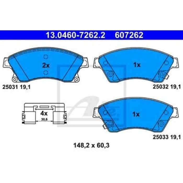 Fren Balata Astra J 09-16 / Cruze 09-14 / Aveo 11-14 (15 Jant) Ön (Oem No: 1605169-13301207)