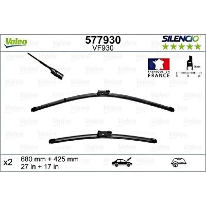 Sılecek Süpürgesı Takım (Muz Tıpı) Psa 3008 Iı / 5008 Iı / C5 Aırcross Bm 2016- (Oem No: 1617039480 / 1617039580)