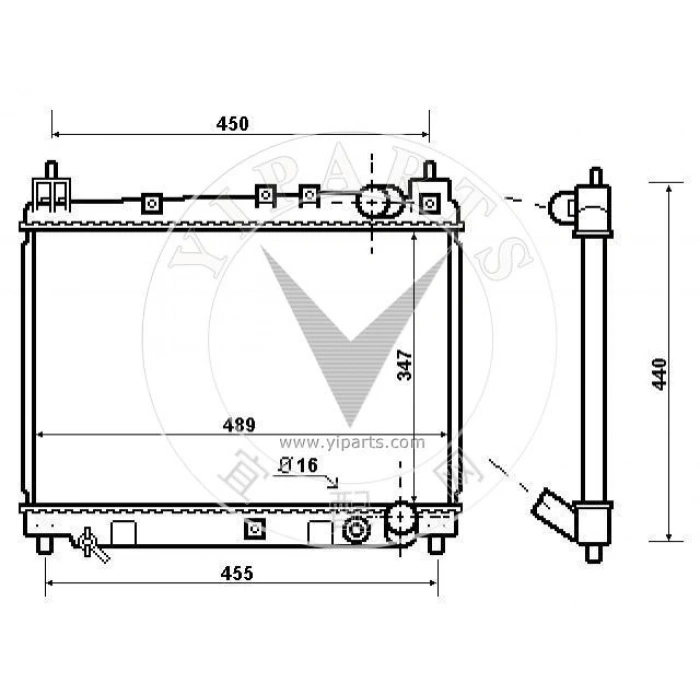 Su Radyatörü 350X478X18 Japon Yarıs (P1) 1.3 99-01 (Oem No: 16400-21060)