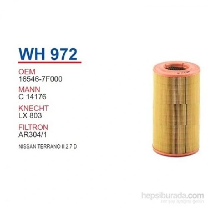 Hava Filtresi . Japon Terrano (R20) 2.7 Tdı:3.0 Dı 96-06 (Oem No: 16546-7F000)