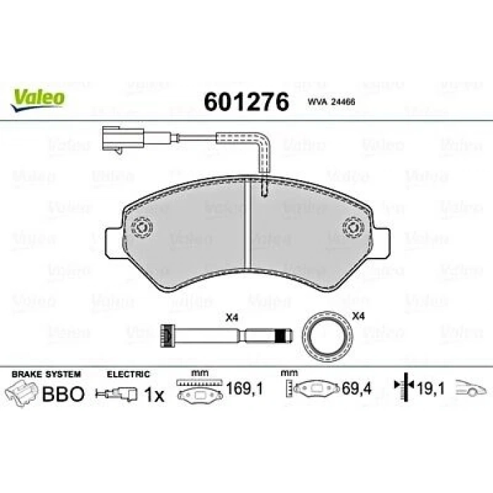Fren Balatası Ön 16 Jant Psa Boxer Iıı / Jumper Iıı / Ducato Iıı B.M 06- (Oem No: 1673603580)