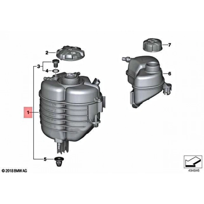 Radyatör Yedek Su Deposu Bmw G20-G21-G22-G23-G26-G28-G42-Z4 G29 Bm 17- (Oem No: 17138610652)
