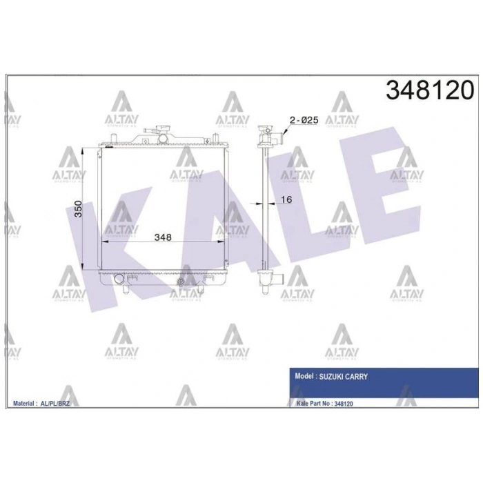 Radyatör Su Carry 98-01 1.3 16Mm M-T Brazıng (Oem No: 17700-60H50)
