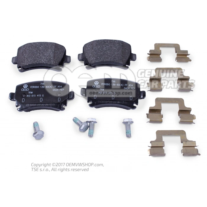 Fren Balatası Arka Gdb1622 / Fdb1636 Vw Caddy-Passat-Golf-Jetta-A3-A4-A6-Leon Bm 04- (Oem No: 1K0698451F)