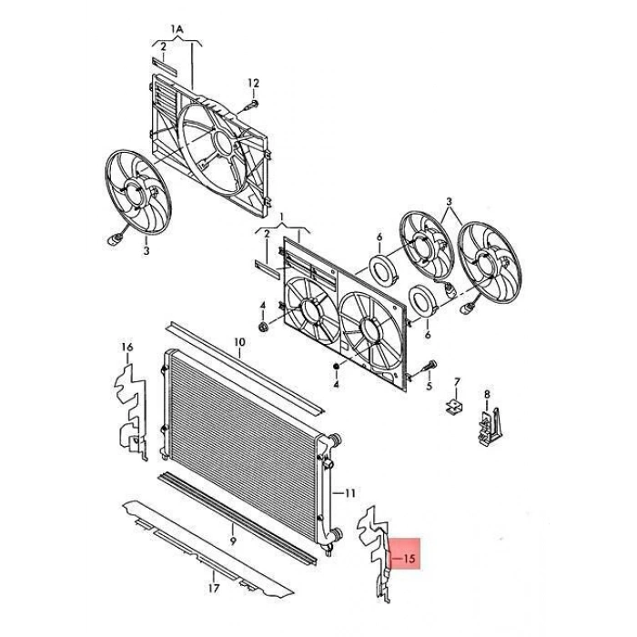 Radyatör Yan Havalandırma Caddy 10-15 Sol (Oem No: 1T0121283D)