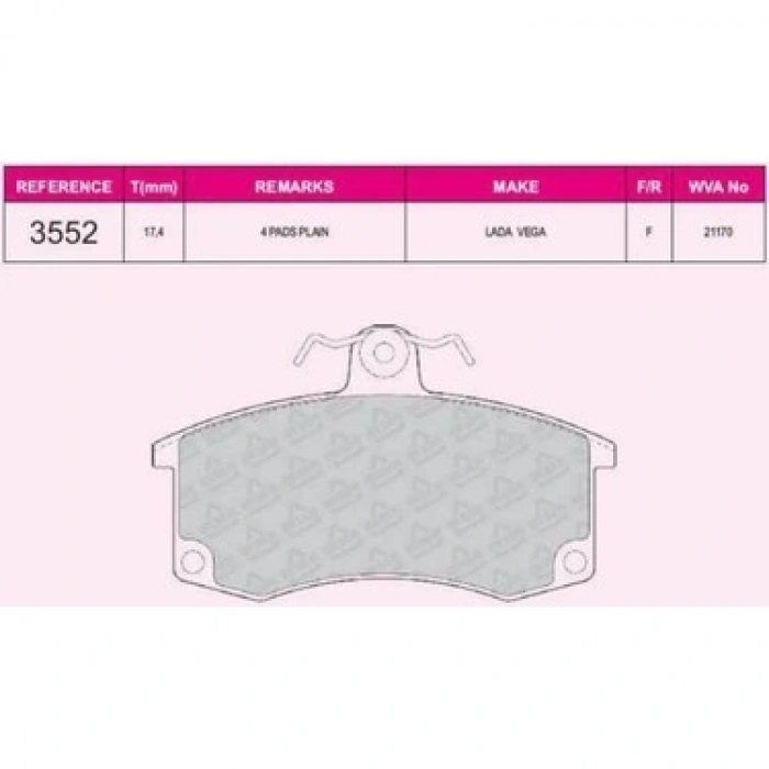 Fren Balata Samara 88-06 Ön (Oem No: 21083501089)