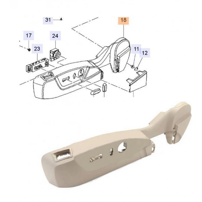 Ön Koltuk Yan Bakalıtı : L Bej Opel Insıgnıa A Bm 09- (Oem No: 2263453)
