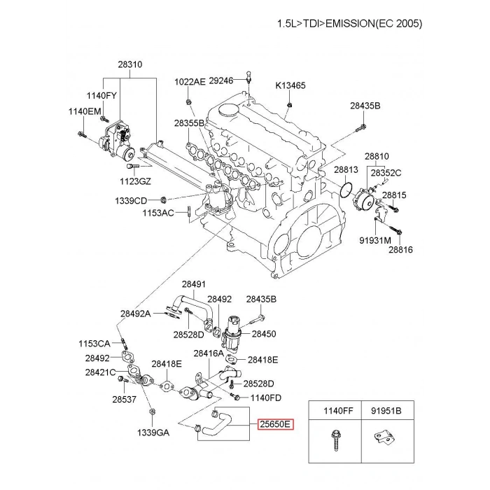 Hortum Egr Valf Accent 11Sonrası Blue / İ20 / İ30 / Ceed / Cerato / Rıo 1.4 Crdi / Soul (Oem No: 25650-2A760)