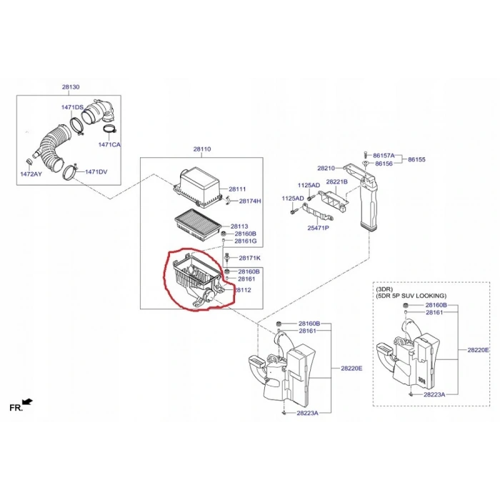 Kutu Hava Fıltre Alt İ20 15-18 Dizel (Oem No: 28112-C8200)