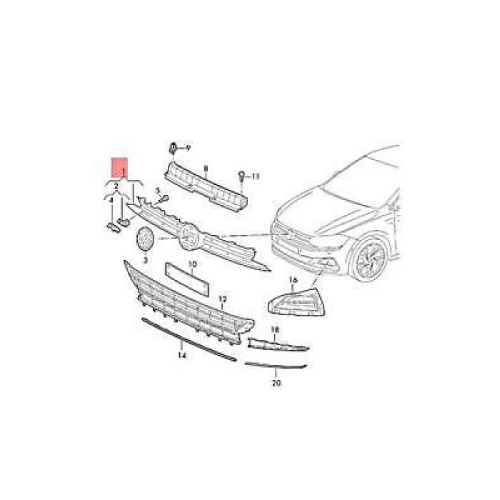 Panjur Polo 18Sonrası Ön Nikelajlı (Oem No: 2G0853651Lryp)