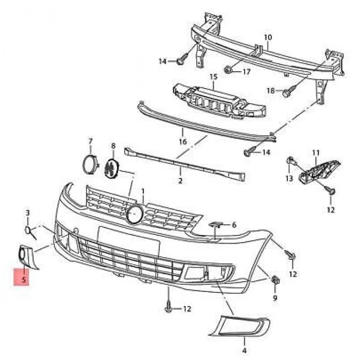Sis Lamba Kapağı Caddy 10-15 (Sis Delikli) Sol (Oem No: 2K5853665A9B9)