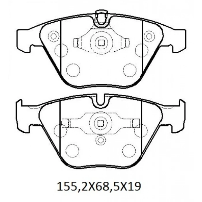 Bmw 3 Serı- E90- 05/09; Ön Fren Balatası (Kablosuz) (Disk) (155,2X68,5X19)(Bramax) (Oem No: 34116753668)