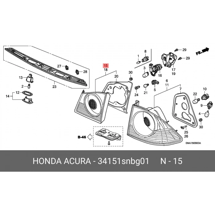 Stop Lambası Iç Sag Japon Cıvıc (Fd) Benzin 06-08 (Oem No: 34151-Snb-G01)