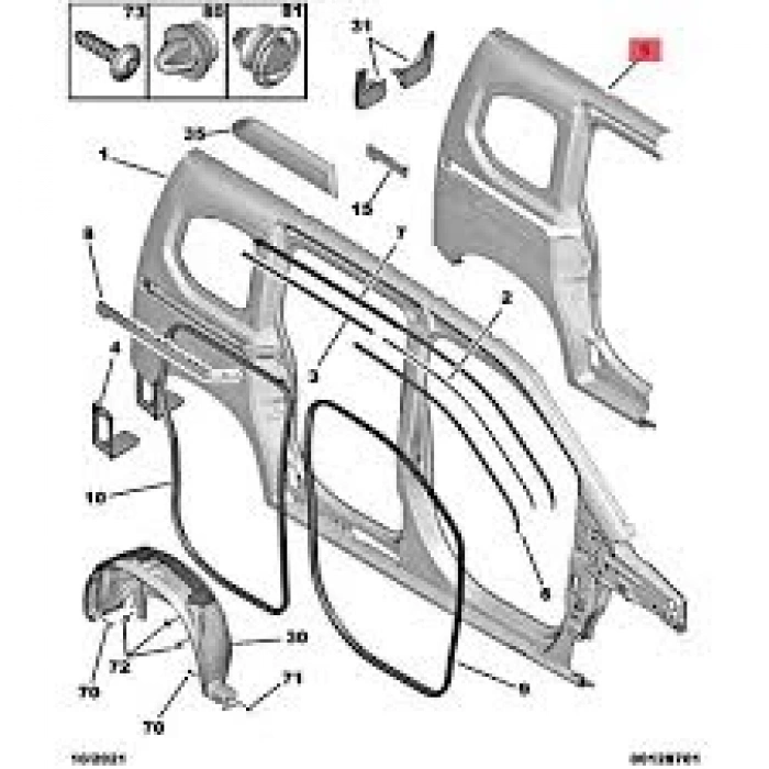 Sağ Arka Çamurluk Opel Combo E Bm 20- (Oem No: 3556956)