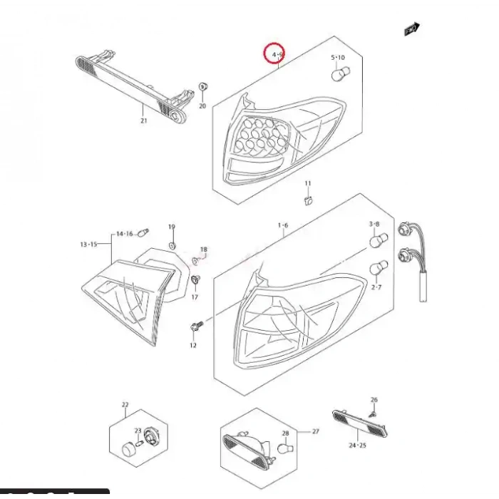 Stop Lambası Vıtara 16-19 Ledli Dış Sol (Oem No: 35604-56Pa0-000)